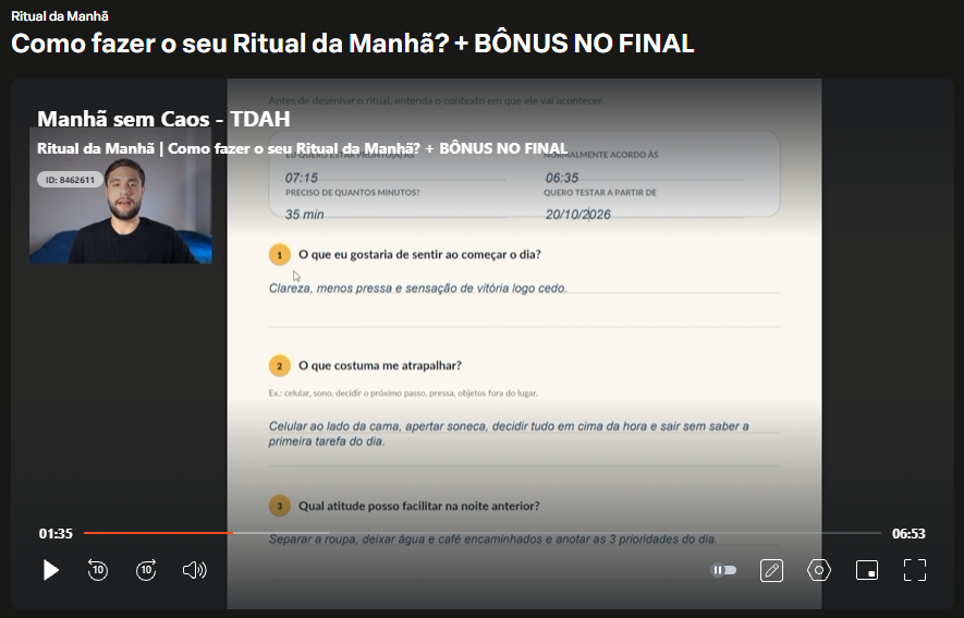 Aula Como fazer o seu Ritual da Manhã? + Bônus no final